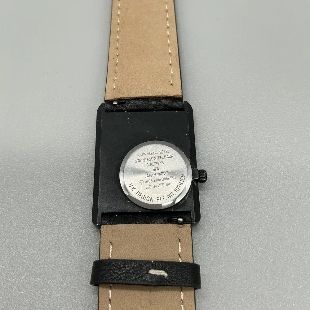 Vintage Fido Dido 7up Drink Tank Mens Watch 27mm Black White Dial New Battery